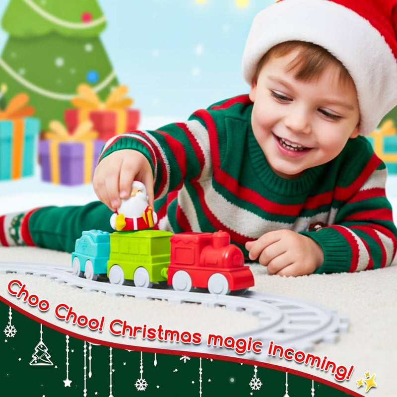 Surelect Store My First Christmas Tree for Toddlers, Montessori Christmas Decoration Toy with Ornaments, Mini Train Set, Roly Poly Toys, Finger Puppets, Birthday Xmas Gifts for Little Kids Boys and Girls - Image 3